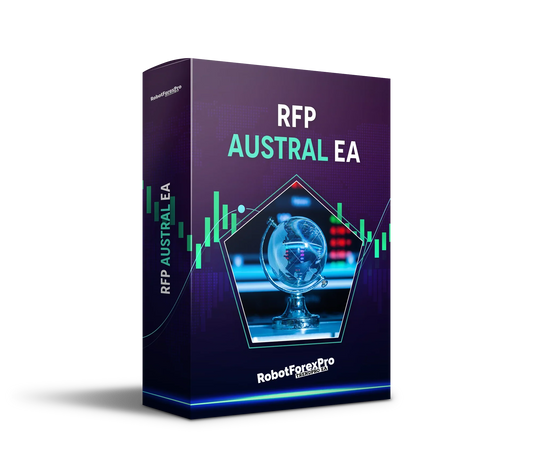 TrendPro Robot Forex Pro Austral EA software box with forex trading chart design